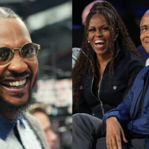Carmelo Anthony (L), Barack Obama (R)