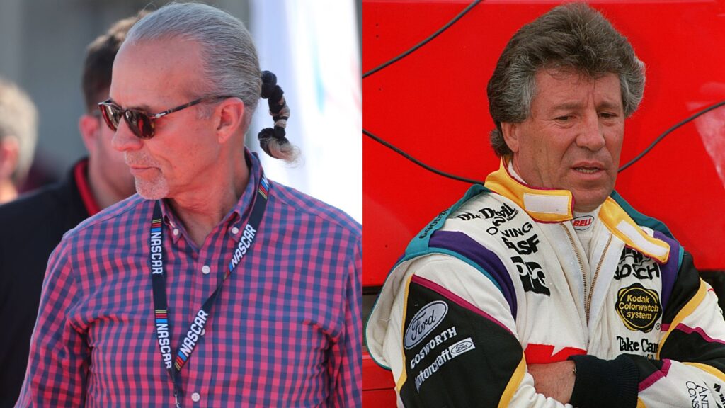 Kyle Petty (L) and Mario Andretti (R)