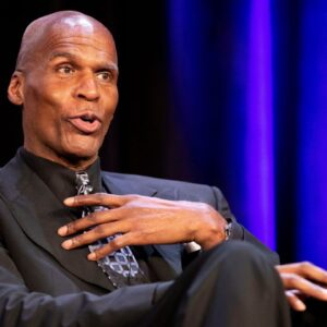 Robert Parish speaks Monday, Jan. 20, 2020, during the Earl Lloyd Sports Legacy Symposium at FedEx Forum in downtown Memphis.
