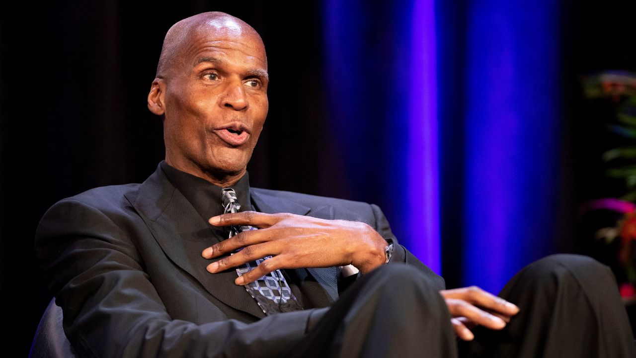 Robert Parish speaks Monday, Jan. 20, 2020, during the Earl Lloyd Sports Legacy Symposium at FedEx Forum in downtown Memphis.