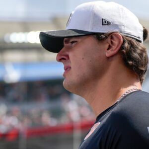 Cincinnati Bengals defensive end Trey Hendrickson (91) walks on the field for the first quarter of the NFL Preseason Week 3 game between the Cincinnati Bengals and the Indianapolis Colts at Paycor Stadium in Cincinnati on Saturday, Aug. 23, 2025. The Colts led 24-7 at halftime.
