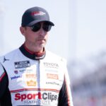 Mar 22, 2026; Darlington, South Carolina, USA; Joe Gibbs Racing Denny Hamlin (11) comes out for the Goodyear 400 at Darlington Raceway.