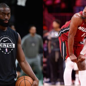 Jaylen Brown(L) and Bam Adebayo(R)