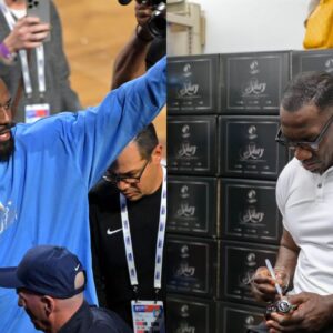 (L) LeBron James (R) Shannon Sharpe