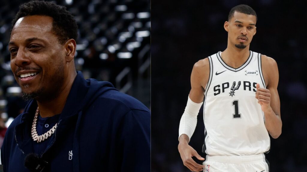 Paul Pierce (L), Victor Wembanyama (R)