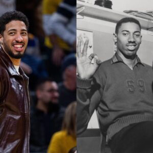 Tyrese Haliburton (L) and Wilt Chamberlain (R)