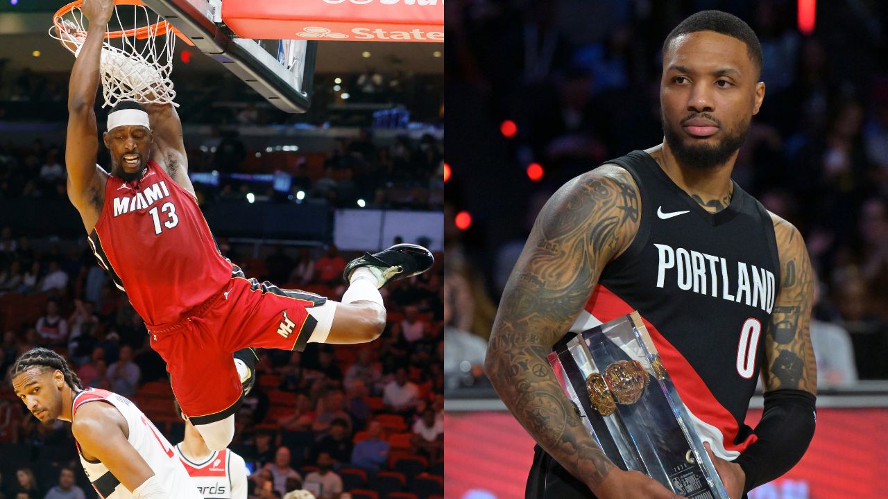 Bam Adebayo(L) and Damian Lillard(R)