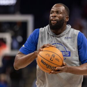 Mar 2, 2026; San Francisco, California, USA; Golden State Warriors forward Draymond Green warms up before a game against the Los Angeles Clippers at Chase Center