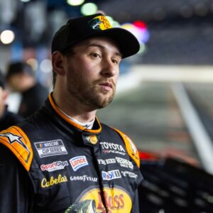 Feb 11, 2026; Daytona Beach, Florida, USA; NASCAR Cup Series driver Chase Briscoe (19) during qualifying for the Daytona 500 at Daytona International Speedway. Mandatory