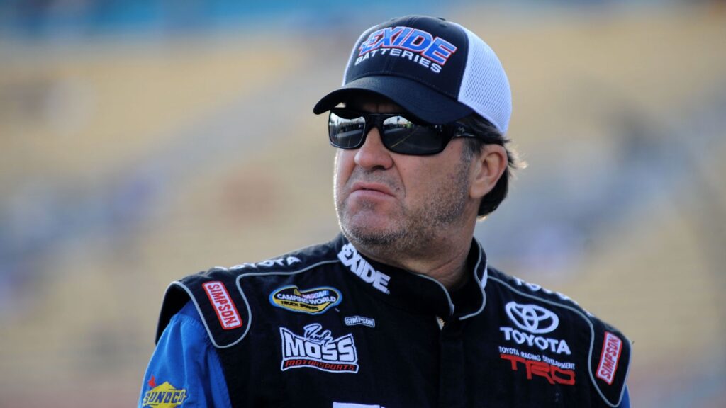 Nov. 13, 2009; Avondale, AZ, USA; NASCAR Camping World Truck Series driver Mike Skinner during qualifying prior to the Lucas Oil 150 at Phoenix International Raceway.