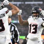 Houston Texans receivers Xavier Hutchinson and Christian Kirk