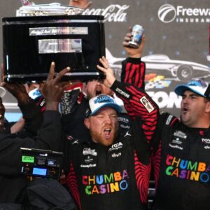 Michael Jordan at Tyler Reddick on Victory Lane. The 2026 Daytona 500 held Feb.15 at Daytona International Speedway.