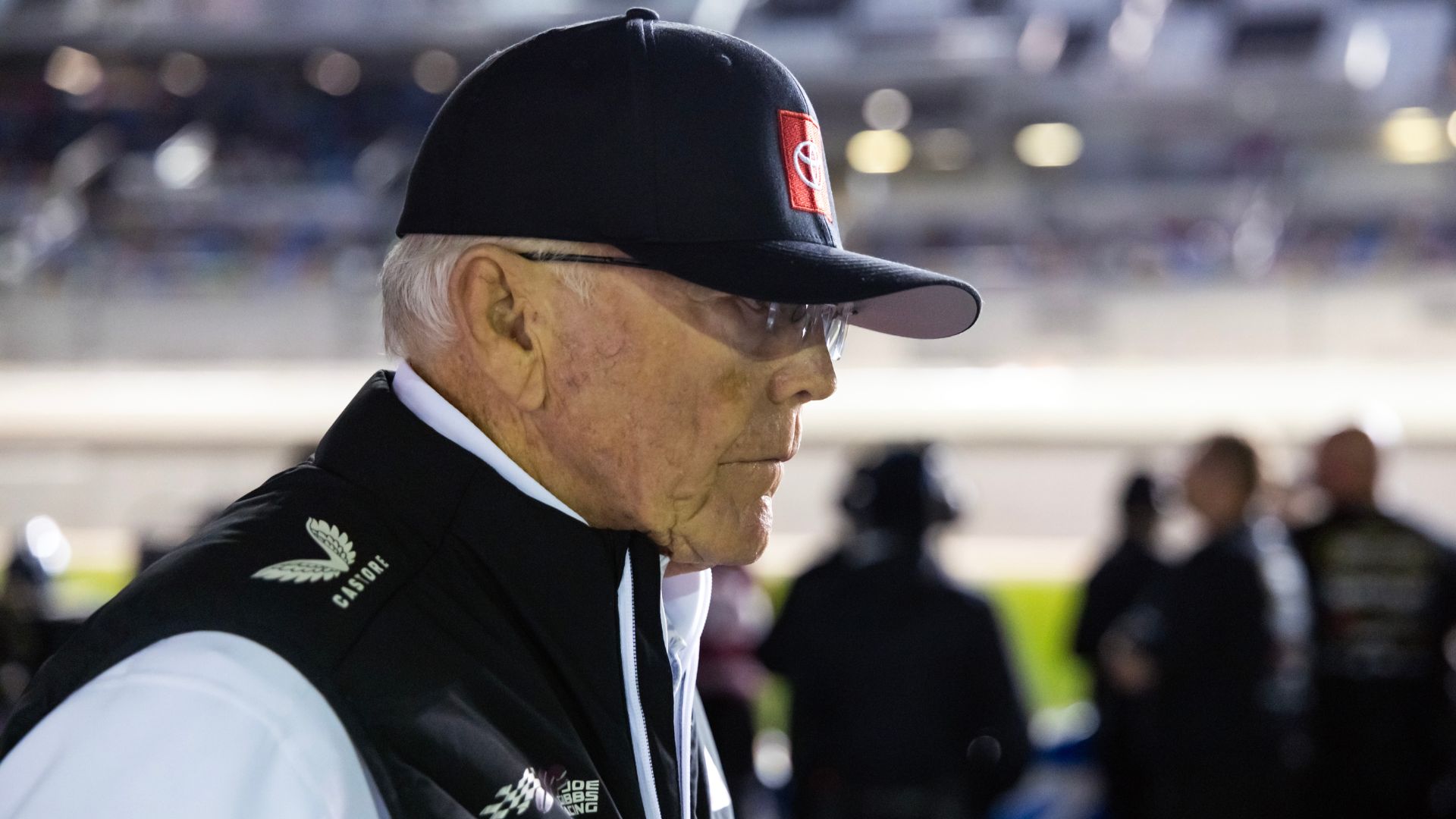 Feb 11, 2026; Daytona Beach, Florida, USA; NASCAR Cup Series team owner Joe Gibbs during qualifying for the Daytona 500 at Daytona International Speedway