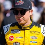 Feb 15, 2026; Daytona Beach, Florida, USA; NASCAR Cup Series driver Christopher Bell (20) during the 68th running of the Daytona 500 at Daytona International Speedway