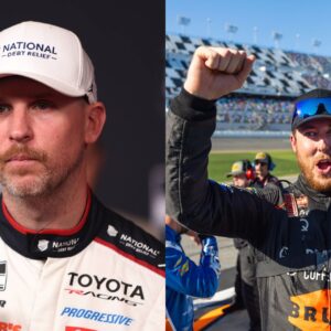Denny Hamlin (L) and Cleetus McFarland (R)