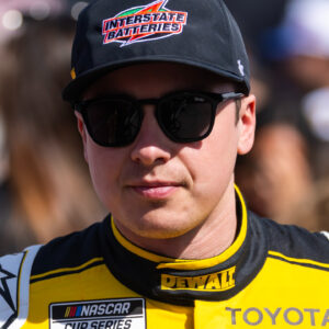 Feb 15, 2026; Daytona Beach, Florida, USA; NASCAR Cup Series driver Christopher Bell (20) during the 68th running of the Daytona 500 at Daytona International Speedway. Mandatory Credit: Mark J. Rebilas-Imagn Images