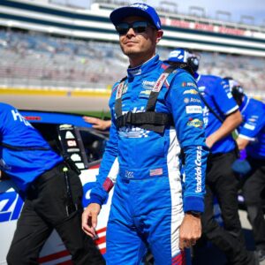 Mar 14, 2026; Las Vegas, Nevada, USA; Hendrick Motorsports driver Kyle Larson (5) during qualifying at Las Vegas Motor Speedway.