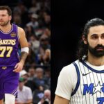 Luka Doncic (L), Goga Bitadze (R)