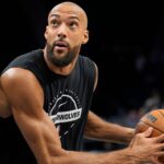 Mar 17, 2026; Minneapolis, Minnesota, USA; Minnesota Timberwolves center Rudy Gobert (27) prepares to play the Phoenix Suns before the game at Target Center.