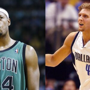 Paul Pierce (L), Dirk Nowitzki (R)