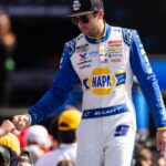 Feb 15, 2026; Daytona Beach, Florida, USA; NASCAR Cup Series driver Chase Elliott (9) during the 68th running of the Daytona 500 at Daytona International Speedway