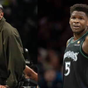 Carmelo Anthony (L), Anthony Edwards (R)