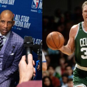 Reggie Miller (L) Larry Bird (R)