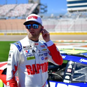 Mar 14, 2026; Las Vegas, Nevada, USA; Hendrick Motorsports driver William Byron (24) during qualifying at Las Vegas Motor Speedway