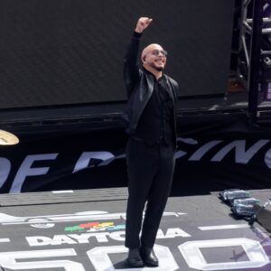 Feb 16, 2025; Daytona Beach, Florida, USA; Recording artist Pitbull performs before the NASCAR Daytona 500 at Daytona International Speedway