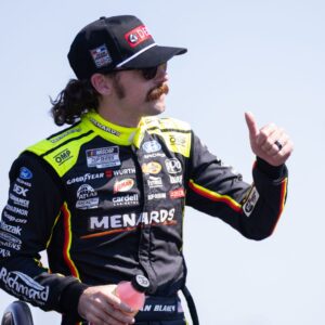 Mar 22, 2026; Darlington, South Carolina, USA; Team Penske Ryan Blaney (12) comes out for the Goodyear 400 at Darlington Raceway