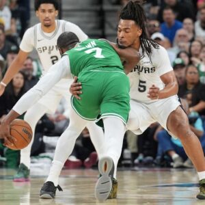 Jaylen Brown and Stephon Castle