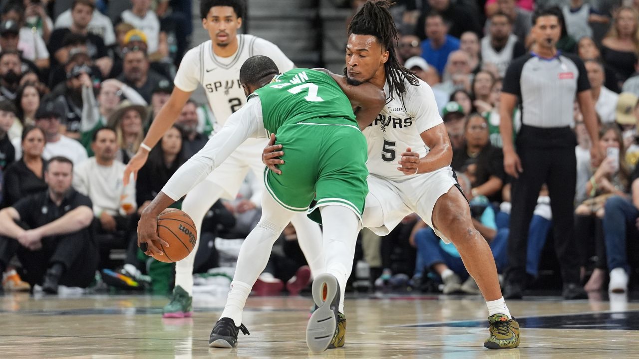 Jaylen Brown and Stephon Castle