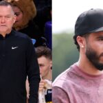 Michael Malone (L), Jayson Tatum (R)