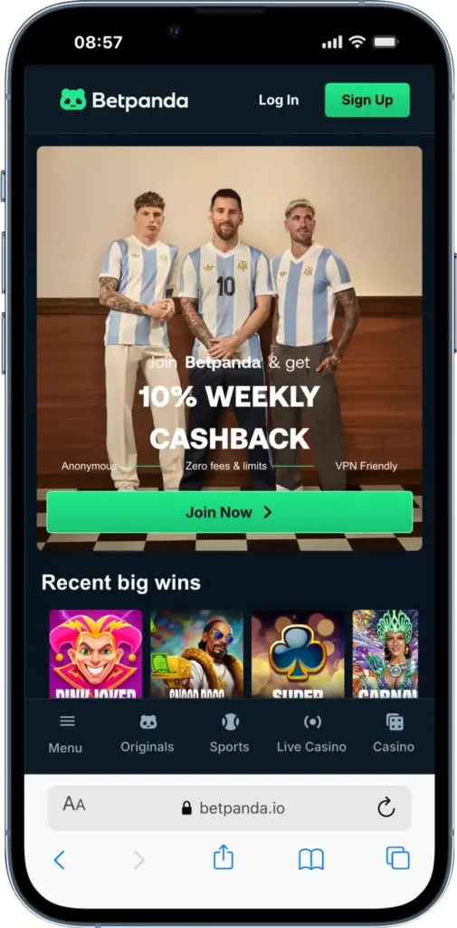 Betpanda casino lobby