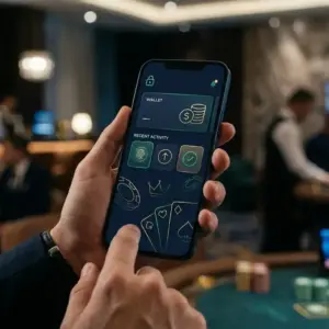 Digital payment technology for online casino with smartphone and secure transaction interface
