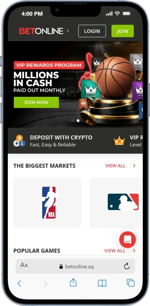 BetOnline - best site for parlay sports betting promotions