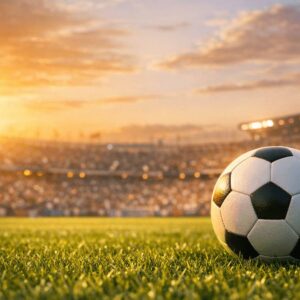 packed football stadium at sunset