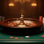Roulette wheel and stacked casino chips on a green felt table — no deposit bonus codes USA